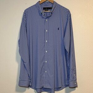 Polo Ralph Lauren Shirt Mens XXL Button Up Classic Fit Performance Gingham
